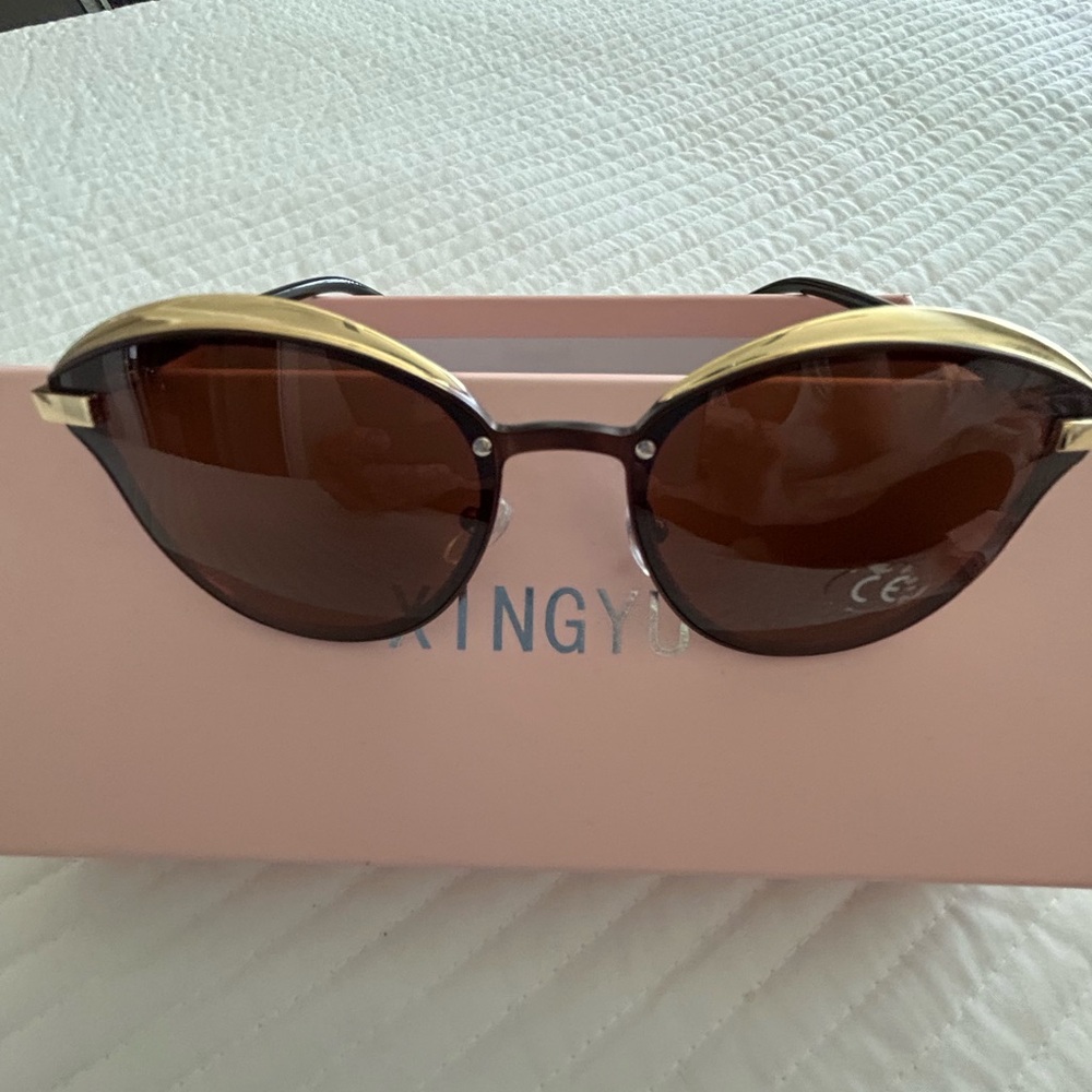 Brown and Gold Women's Xingyu Sunglasses
